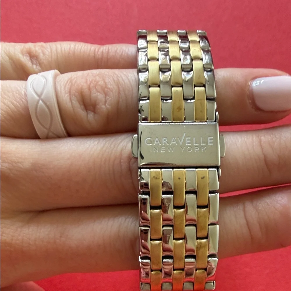 Caravelle New York Two-Tone Crystal Accent Women’s Watch - Gold & Silver - Picture 2 of 7